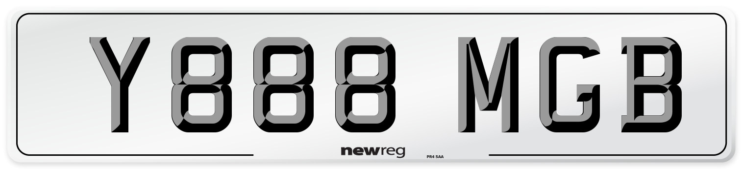 Y888 MGB Number Plate from New Reg